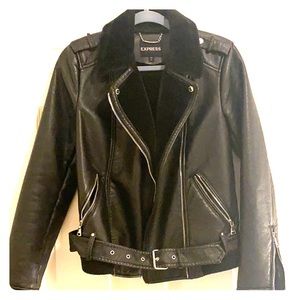 Express Vegan leather jacket furry soft inside